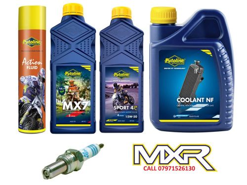 KTM SX 125 01-19 SERVICE KIT OILS MX7 15W-50 AIR FILTER SPRAY PLUG COOLANT