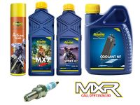 KTM SX 150 09-19 SERVICE KIT OILS MX7 15W-50 AIR FILTER SPRAY PLUG COOLANT NF