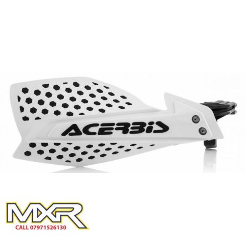 ACERBIS X-ULTIMATE WHITE BLACK HAND GUARDS WITH UNIVERSAL MOUNTING KIT MX E