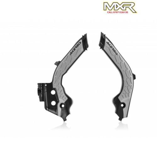 ACERBIS THIS IS A PAIR OF ACERBIS X GRIP FRAME GUARDS IN BLACK GREY FOR HUS