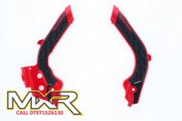 GASGAS MC MCF 2021-2023 ACERBIS X GRIP FRAME PROTECTORS / FRAME GUARDS RED BLACK