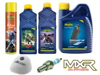 KTM SX 125 23-26 SERVICE KIT OILS MX5 15W-50 AIR FILTER + SPRAY PLUG COOLANT NF