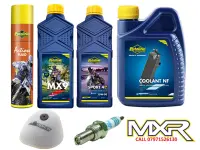KTM SX 125 23-26 SERVICE KIT OILS MX9 15W-50 AIR FILTER + SPRAY PLUG COOLANT NF