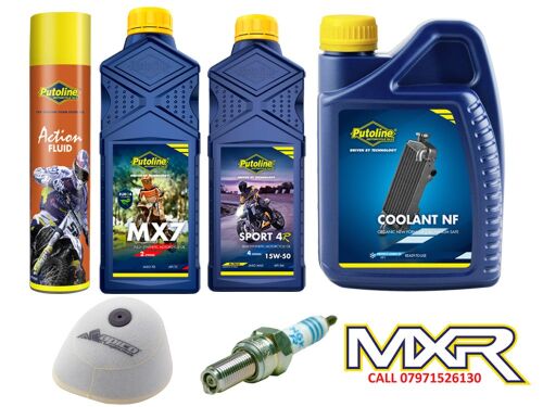 GASGAS MC 125 2024-2026 SERVICE KIT MX7 15W-50 AIR FILTER + SPRAY PLUG COOL