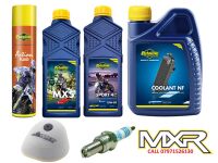 KTM SX 250 23-26 SERVICE KIT OILS MX5 15W-50 AIR FILTER + SPRAY PLUG COOLANT NF