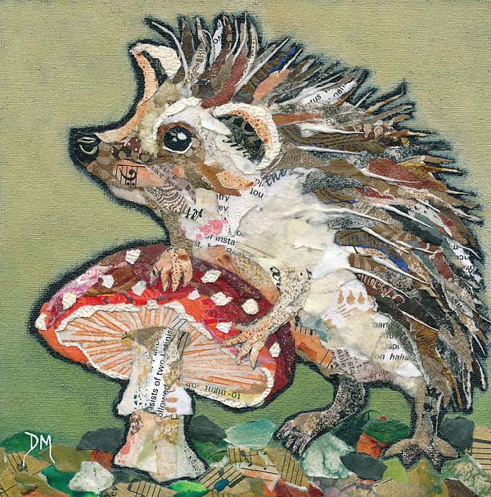 Hedgehog and Toadstool - Small Art Print