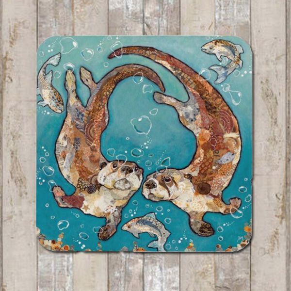 Otters Swimming Coaster Tablemat Placemat