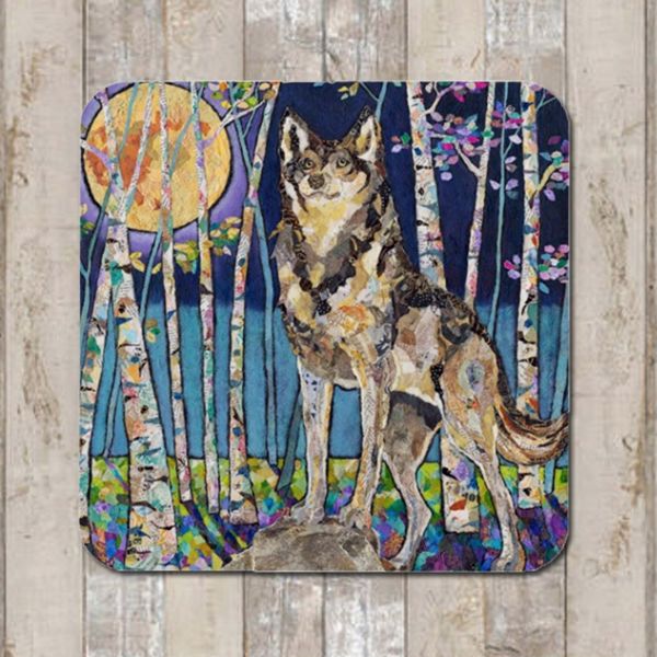 Wolf and Moon Coaster Tablemat Placemat