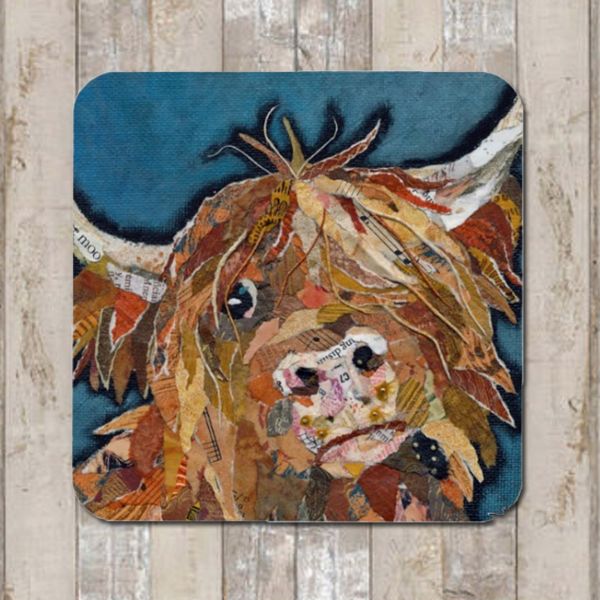 Angus Highland Cow Coaster or Tablemat