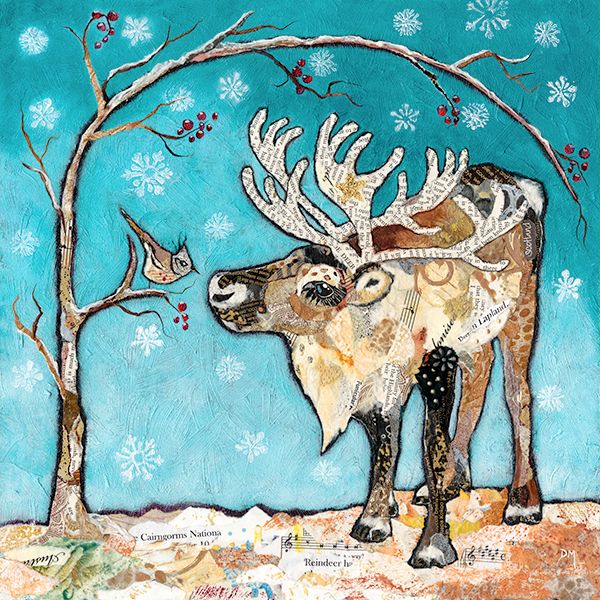 Reindeer & Bird - Large Print