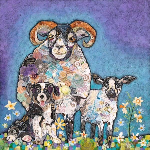 Sheep, Lamb & Dog Farm Art Print