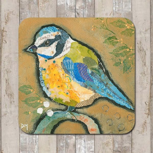 Blue-tit on Ochre Tableware Coaster Tablemat Placemat