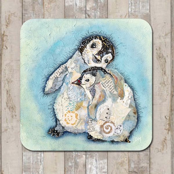 Baby Penguins Hugging Coaster Tablemat Placemat