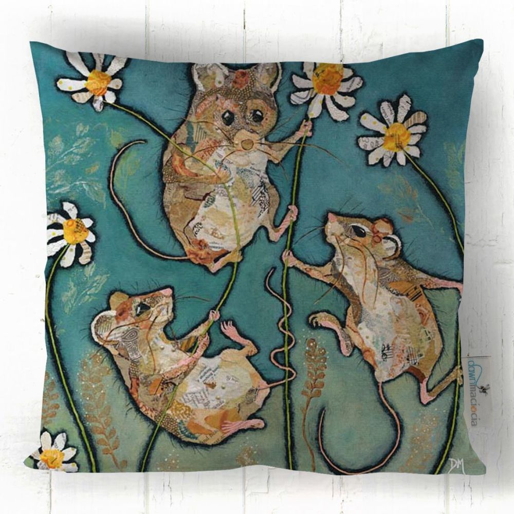 Three Little Mice Printed Cushion