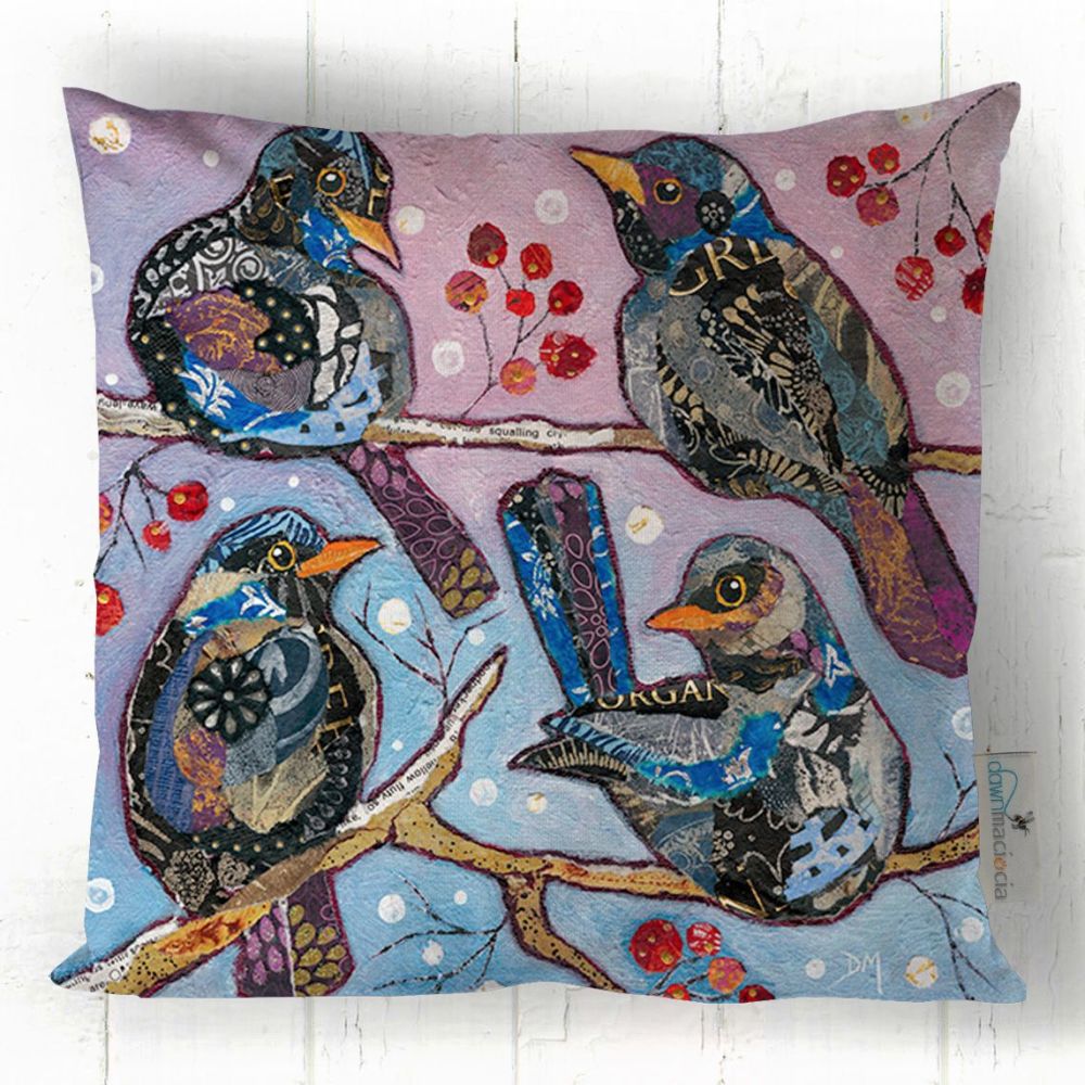 Four Colly Birds - Blackbird Cushion