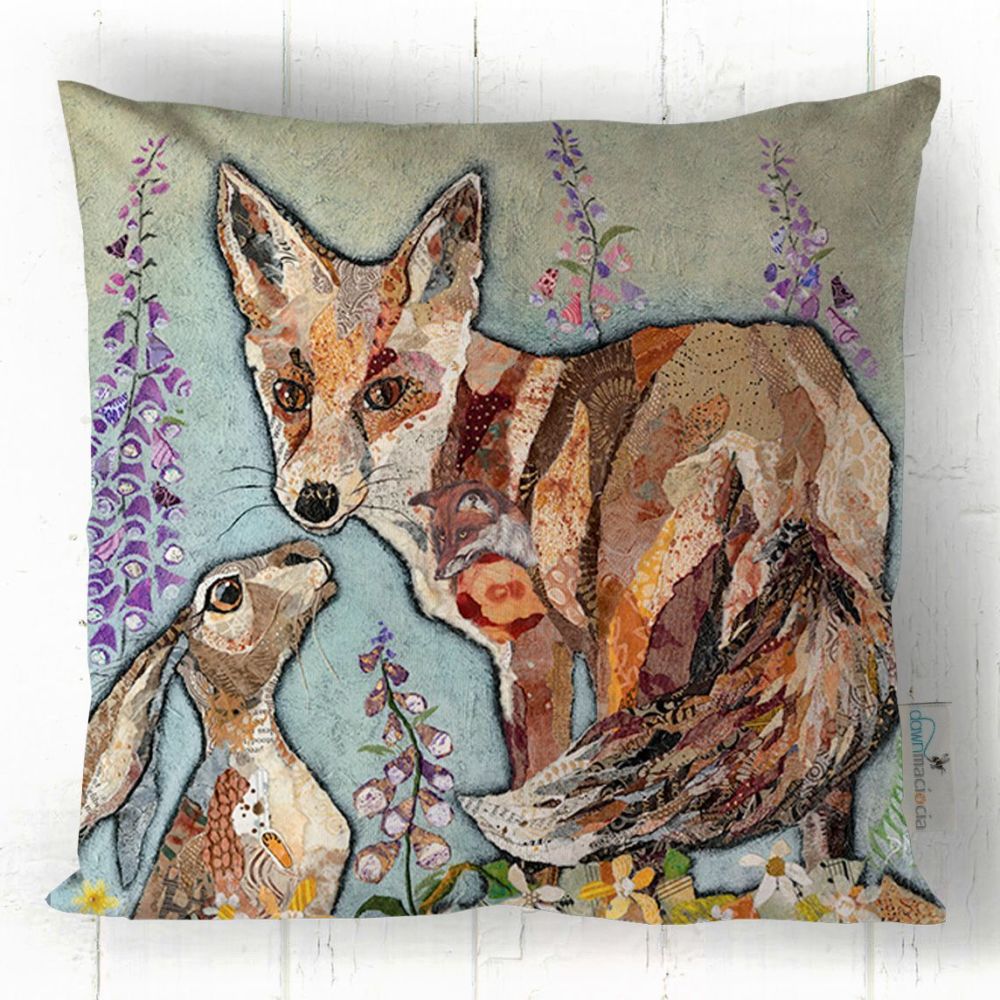 Unlikely Friends - Fox & Hare Cushion