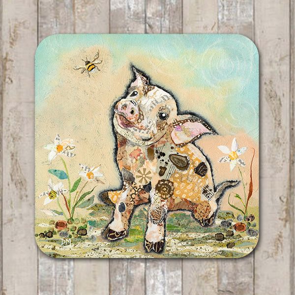 Pig and Bumblee Bee Coaster Tablemat Placemat
