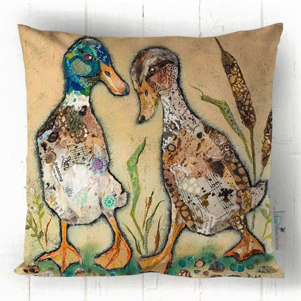 Two Duck Friends Printed Art Cushion