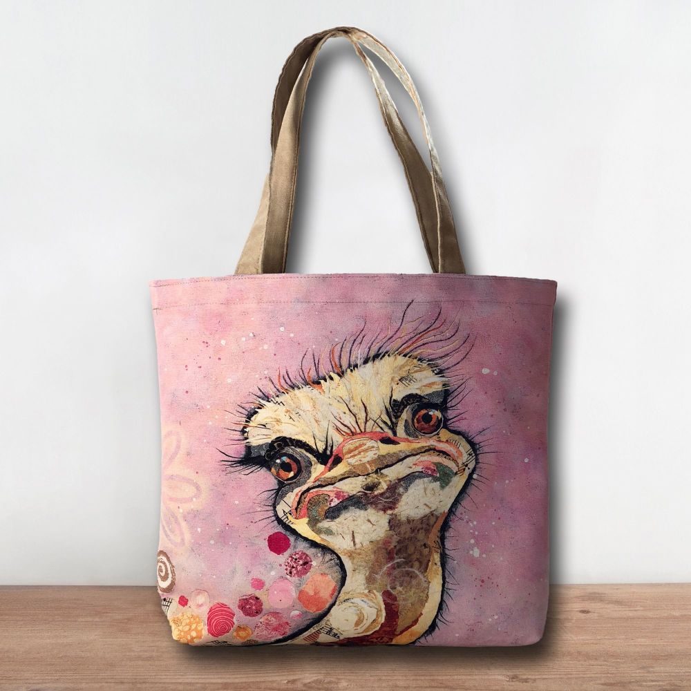 Chick Flick - Ostrich Tote Bag - Vegan-Suede