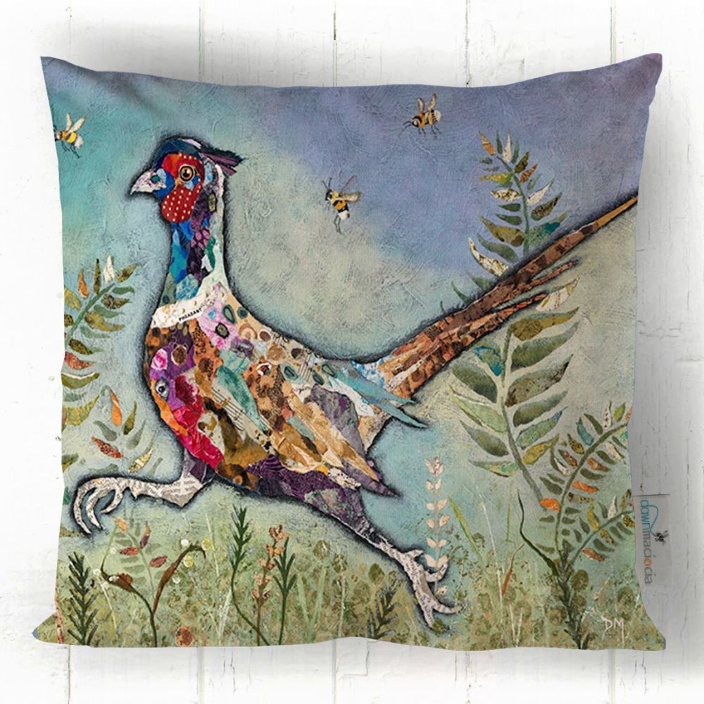 Running Pheasant Printed Art Cushion