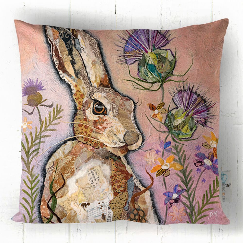 Hare and Thistle - Scottish Decor Cushion