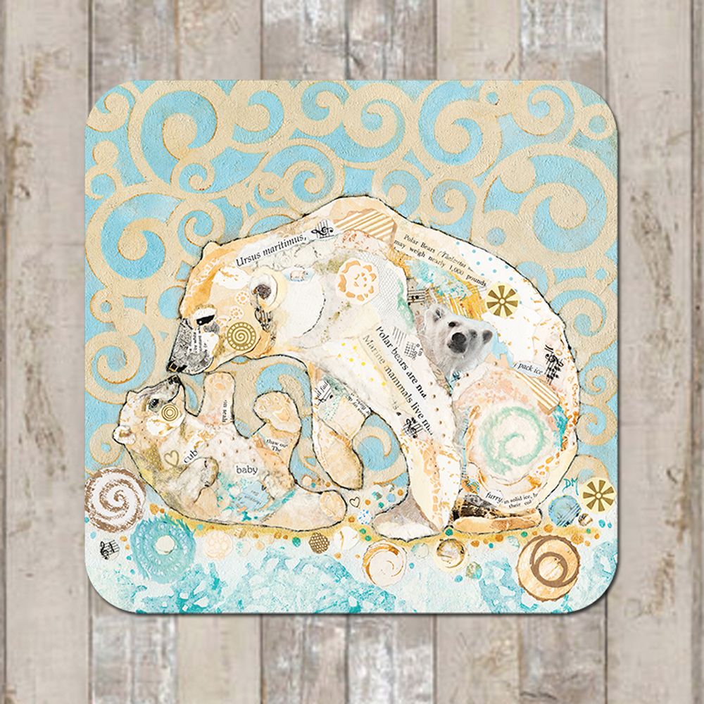 Polar Bear Kiss Coaster Tablemat Placemat