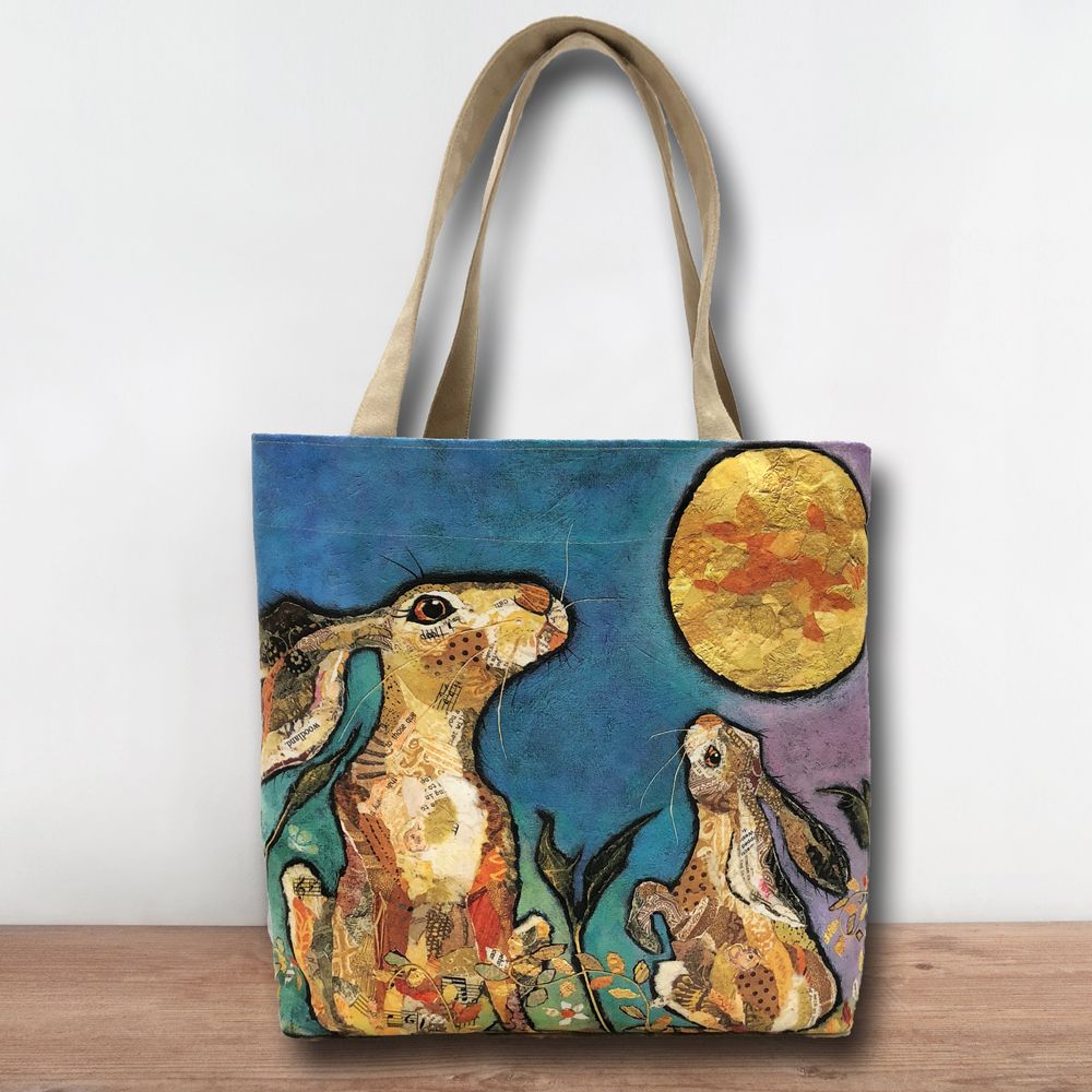 Moongazing Hare & Moon Tote Shopper Bag