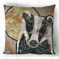 Badger & Moon - Black, White & Yellow Sofa Cushion