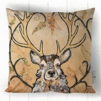 Golden Monarch - Stag Cushion - Gold & Ochre