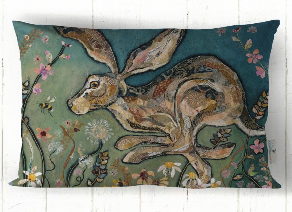 Follow the Leader - Running Hare Cushion