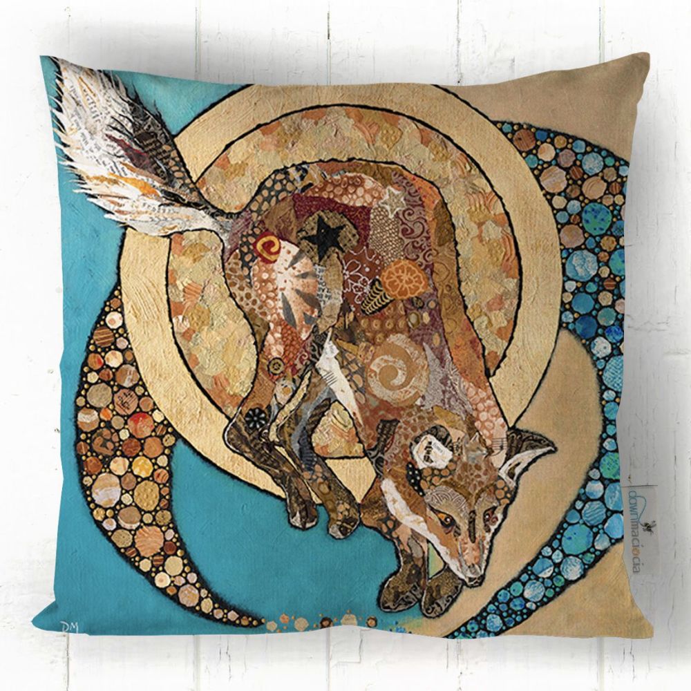 Fox & Golden Moon - Printed Cushion