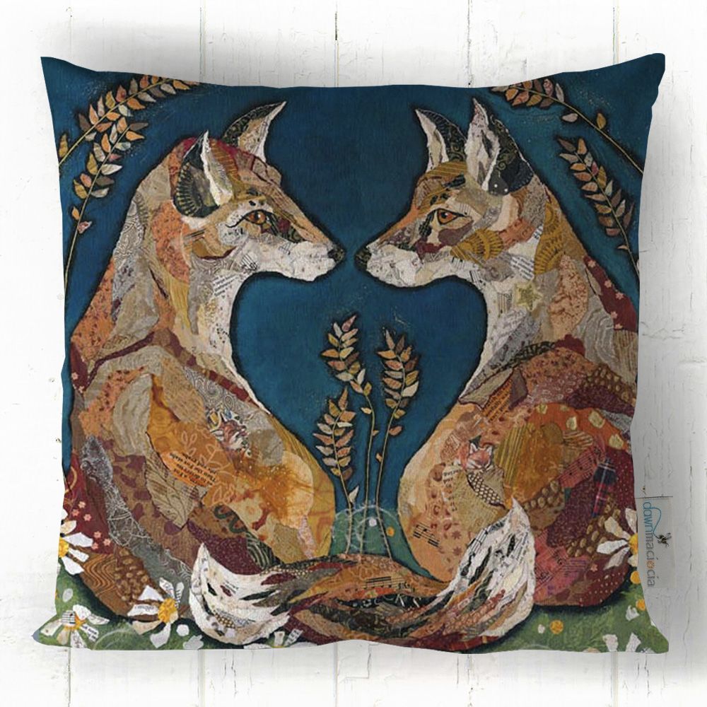 Foxheart - Collage Art Cushion