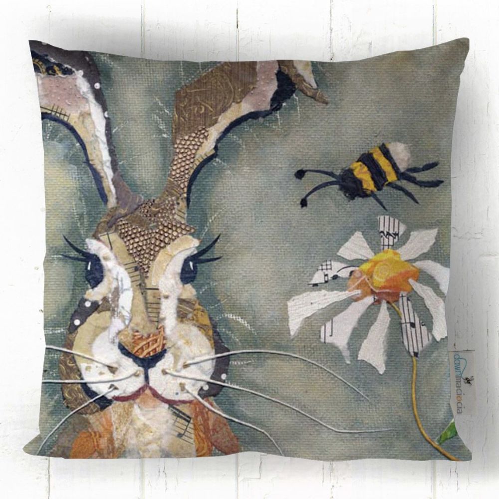 Hare & Bumble Bee Art Cushion
