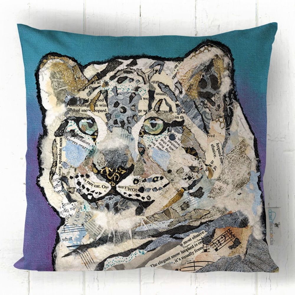 Snow Leopard Printed Art Cushion