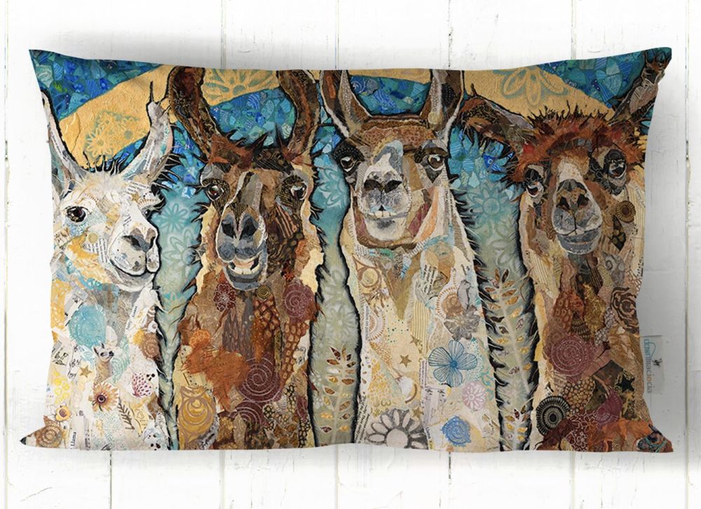The Golden Boys Long Cushion - Llamas