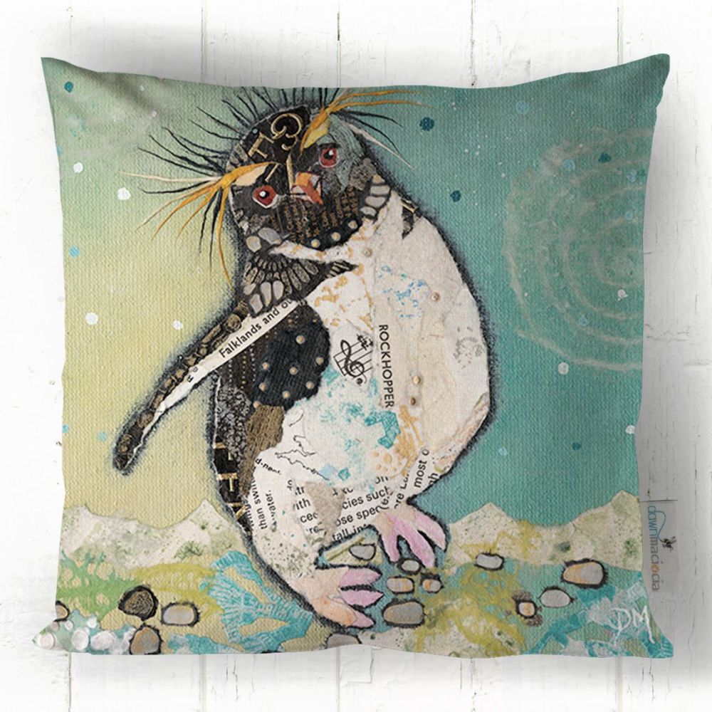 Rockhopper Penguin Printed Art Cushion