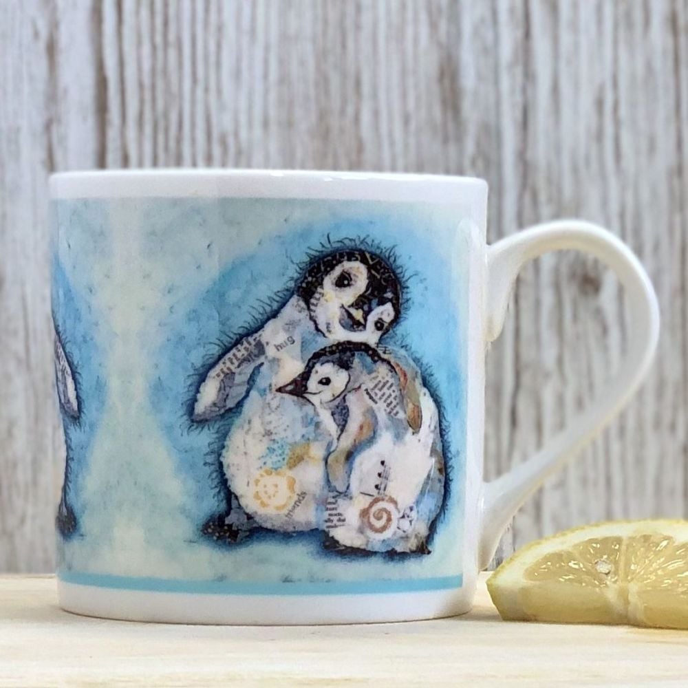 Baby Penguins Hugging Mug - Fine Bone China