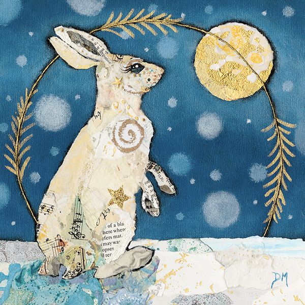 Hare in Snow with Moon - Print 