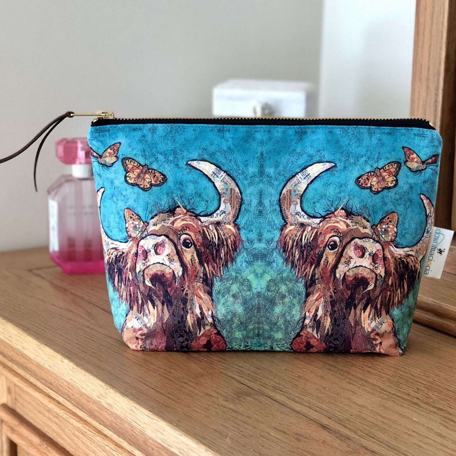 Highland cow makeup bag Dawn Maciocia