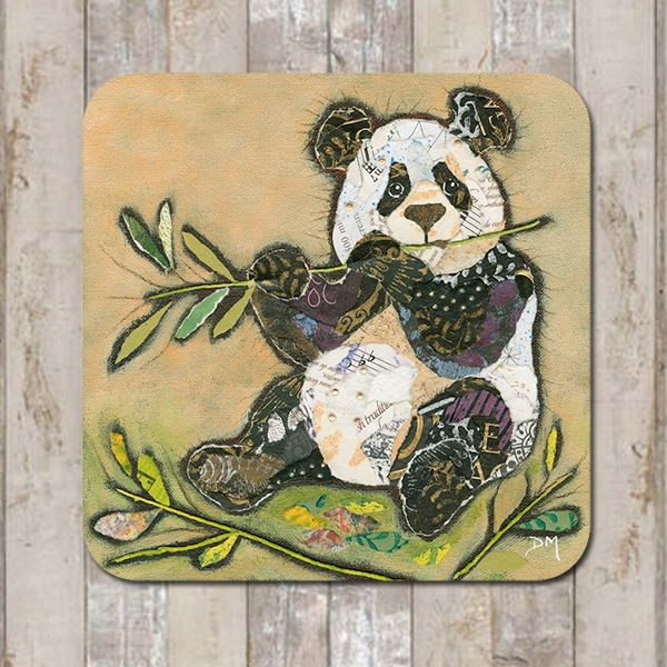 Bamboo Panda Bear Coaster Tablemat Placemat |Dawn Maciocia