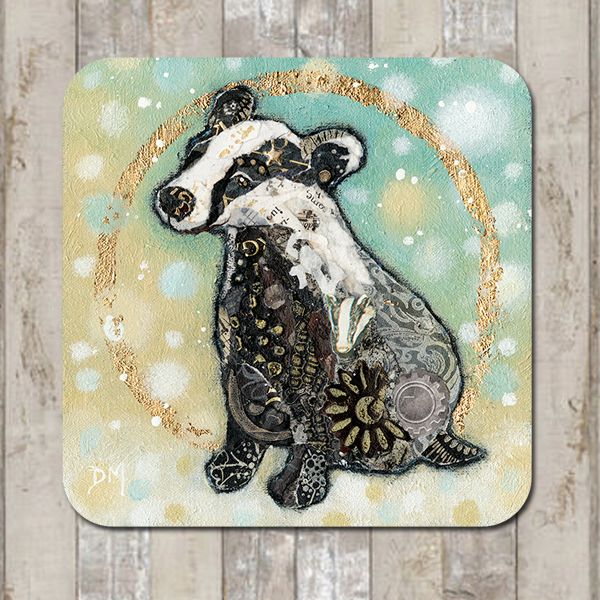 Winter Badger Coaster or Tablemat
