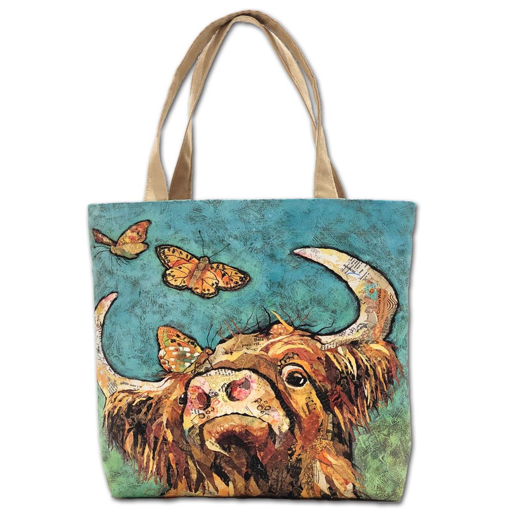 Buttercoo - Highland Cow Tote Bag- Vegan-Suede