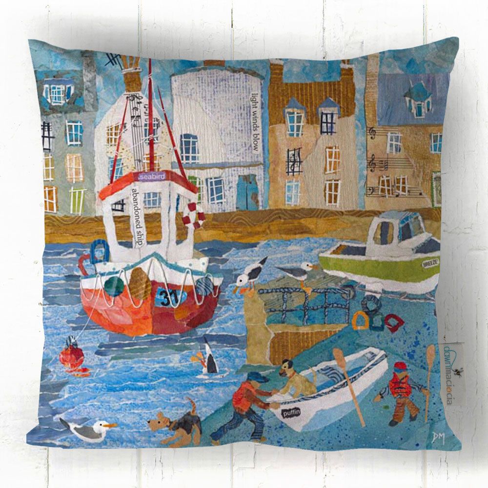 Weekend in St Monans - Harbour Scene Cushion