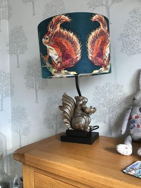 Customers wee red squirrel lampshade