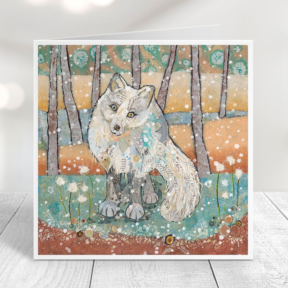 Arctic fox with snow Card