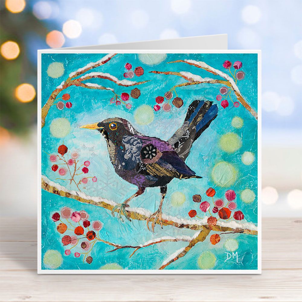 Winter Blackie - Bird Card