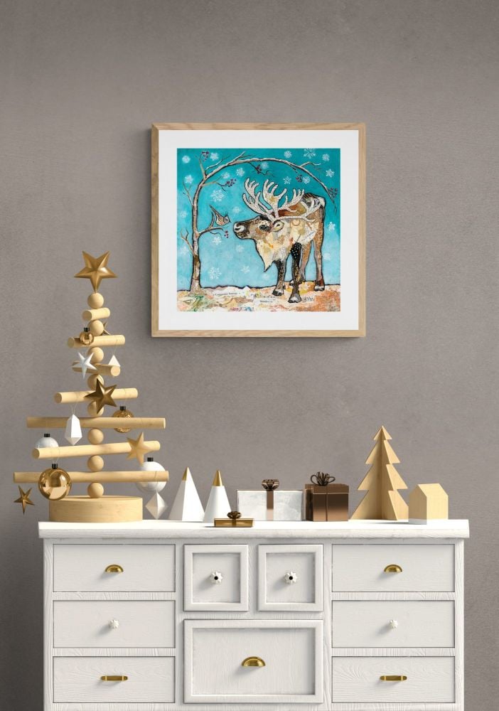 Reindeer & Bird - Large Print