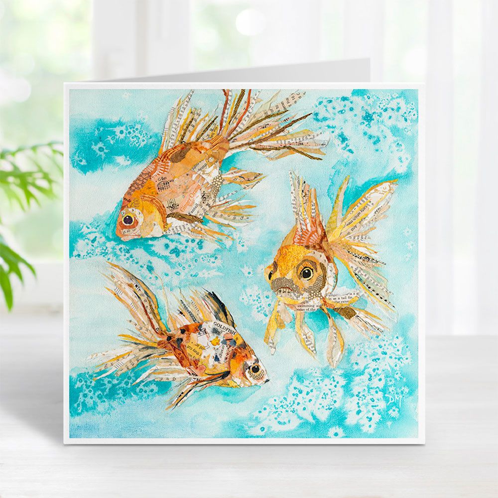 Fantail Goldfish Square Greetings Card