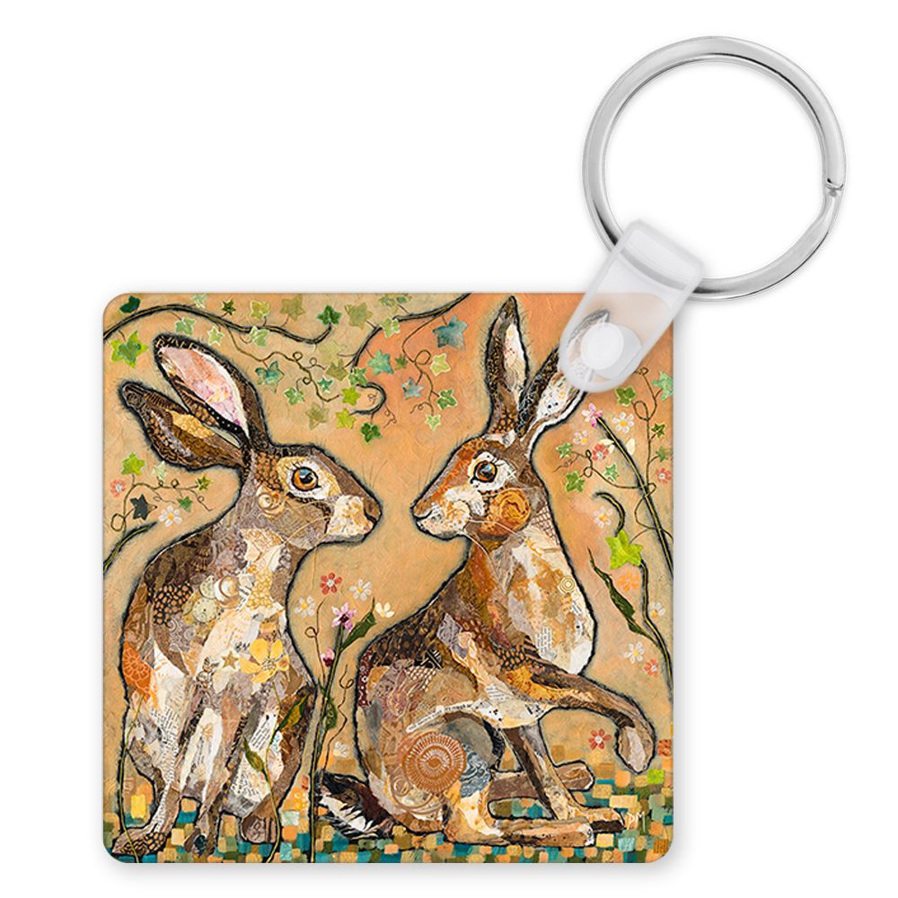 Hare's Looking at You Square Keyring