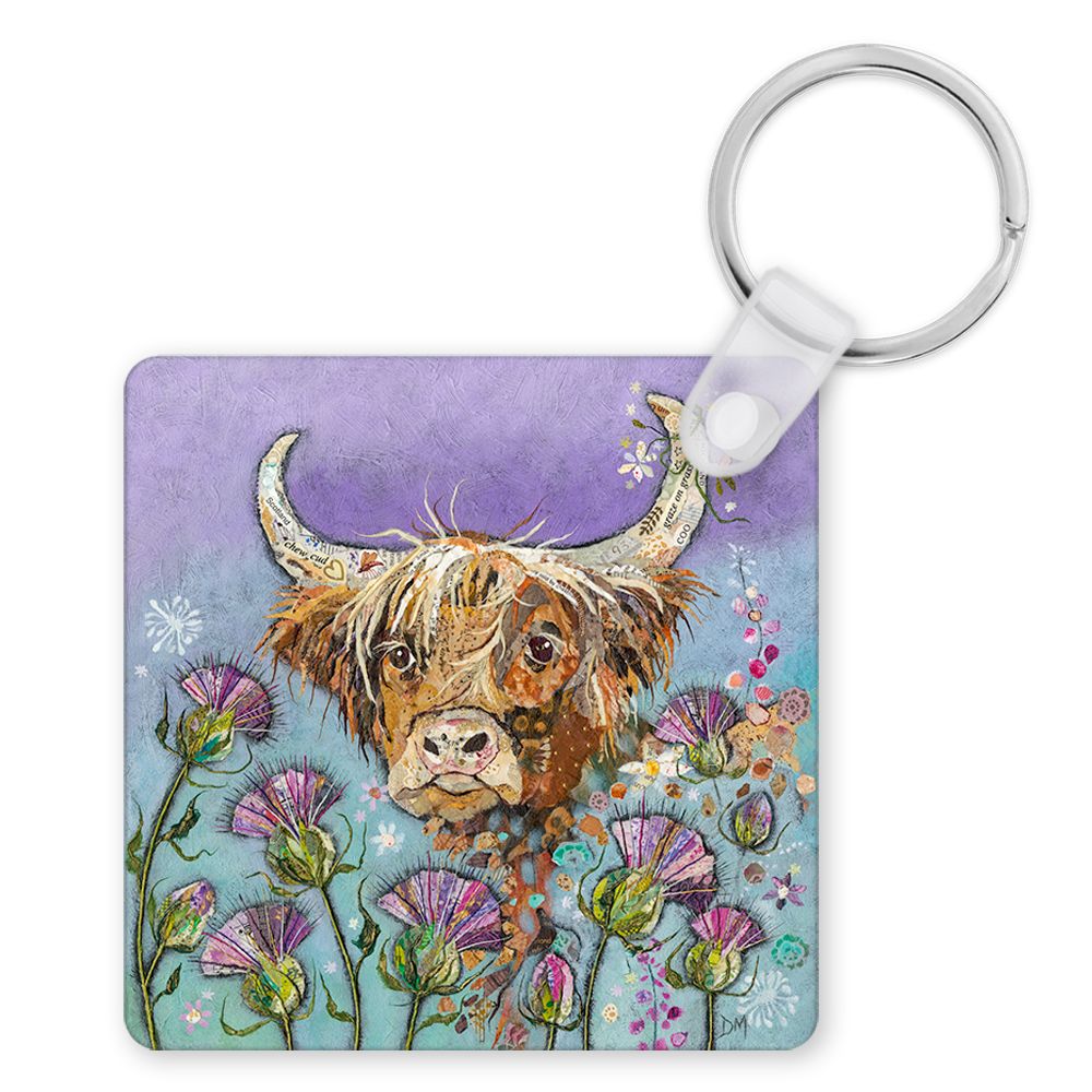 Thistle Coo Square Keyring